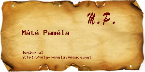 Máté Paméla névjegykártya